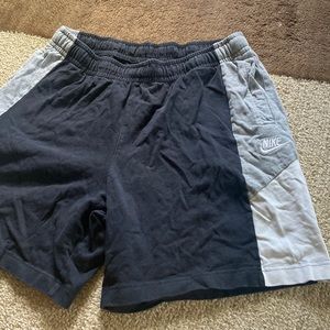 Nike Black Soft Lounge Shorts with gray and white detailing
